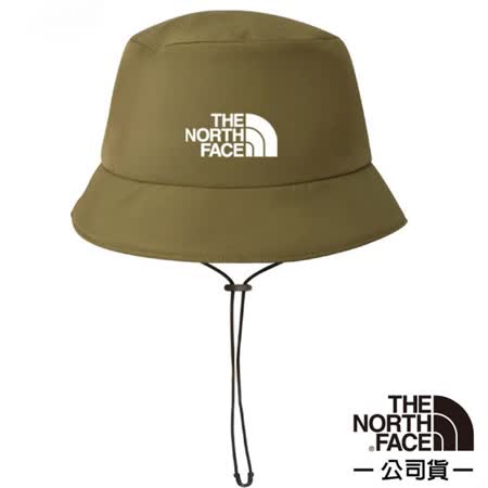 【美國 The North Face】中性款 LOGO 防水透氣遮陽登山健行圓盤帽/5FXK-37U 軍綠 N✿30E010